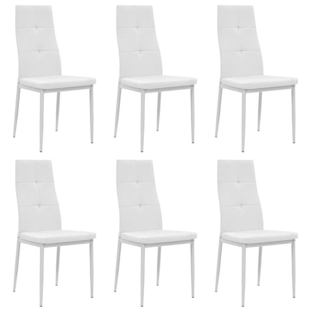 Vidaxl Jedálenské stoličky 6 ks biele umelá koža